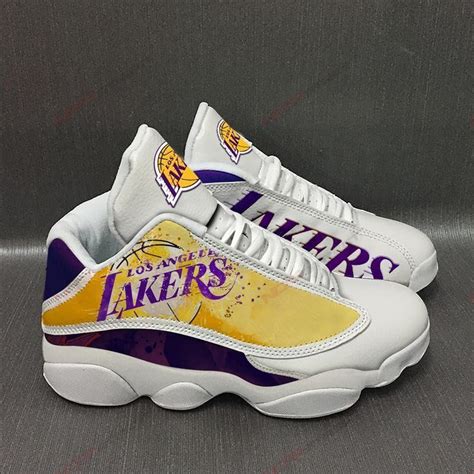 Los Angeles Lakers Air Jordan 13 Sneakers Sport Shoes Plus Size ...