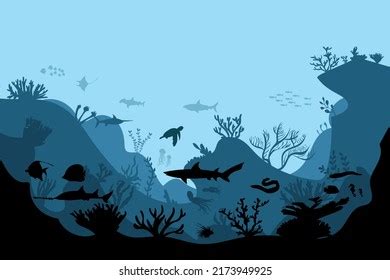 Silhouette Coral Reef Fish Divers On Stock Vector (Royalty Free) 2173949925 | Shutterstock