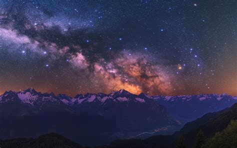 1920x1200 Resolution Milky Way HD Mountains Starry Night New 1200P ...