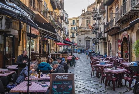 Restaurants in Palermo, Sicily Island, Italy Editorial Photo - Image of ...