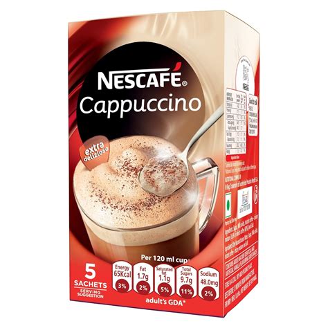 Nescafe Cappuccino Instant Coffee Premix, 5 sachets x 20g: Amazon.in: Grocery & Gourmet Foods