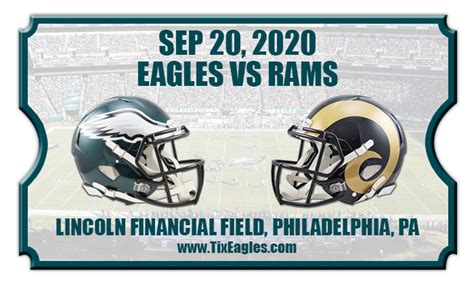 Philadelphia Eagles vs Los Angeles Rams Football Tickets | 09/20/20