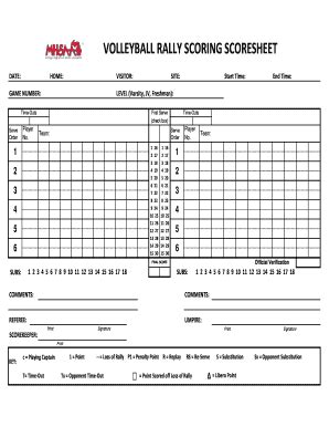 Free Printable Volleyball Score Sheet Template - PRINTABLE TEMPLATES