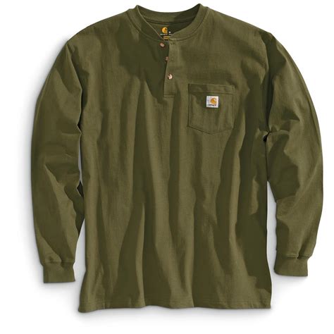 Carhartt Men's Pocket Long-Sleeve Henley Shirt - 623525, T-Shirts at Sportsman's Guide