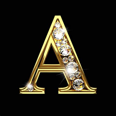 isolated golden letters A with diamonds on black | Lettering, Dark ...