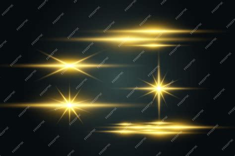 Premium Vector | Set of bright light effectsbright beautiful star