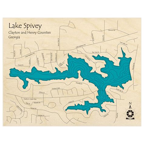 Lake Spivey 3D Custom Wood Map – Lake Art LLC