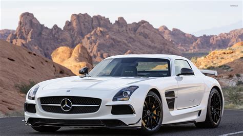 2014 White Mercedes-Benz SLS AMG front side view wallpaper - Car ...