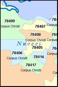 Corpus Christi Zip Code Map - Map