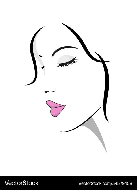 Beautiful woman face logo Royalty Free Vector Image