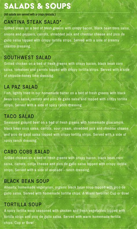 LIME Fresh Mexican Grill menu in Palm Beach Gardens, Florida, USA