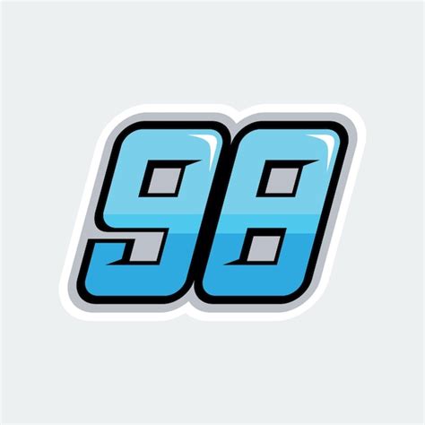 Premium Vector | 98 racing numbers logo vector