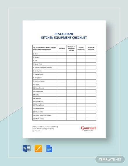 Equipment Checklist Template - 18+ Word, PDF Documents Download