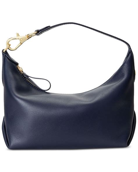 Ralph Lauren Kassie Medium Leather Convertible Shoulder Bag in Blue | Lyst