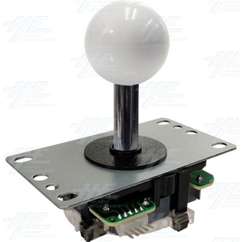 Arcade Joystick (Sanwa Style) with Microswitch PCB and 4/8 Way Restrictor Plate - White