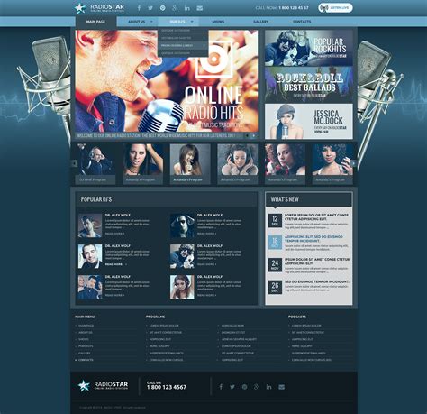 Radio Star - Responsive Website Template on Behance