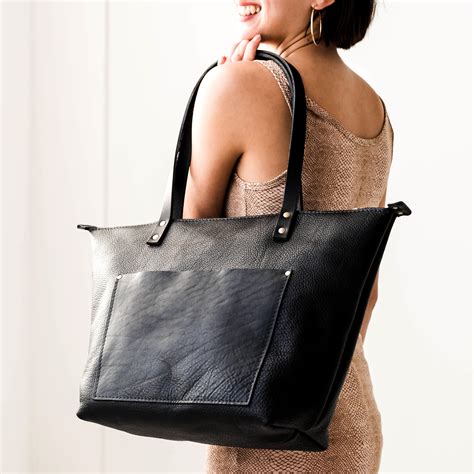 Pebbled Zipper Tote | Stylish leather bags, Genuine leather totes, Leather