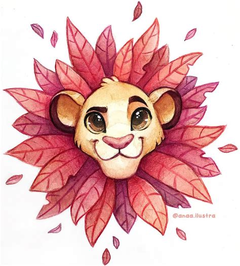 SIMBA🦁 How cute is he???😍 I painted this one on my @mosseryco sketchbook using watercolors and ...