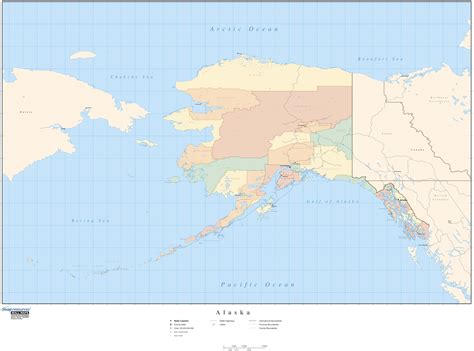 Alaska Wall Map with Counties by Map Resources - MapSales