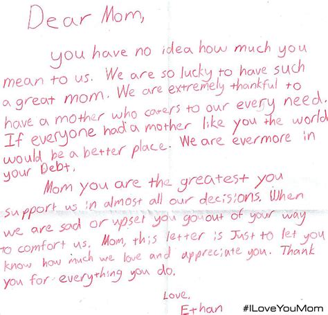 When was the last time you wrote a love letter to your mom? #ILoveYouMom | Letter to my mom ...