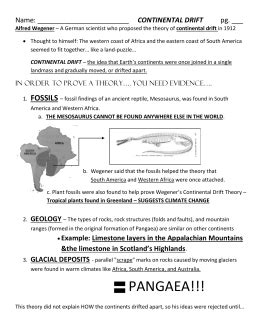 Continental Drift Worksheet