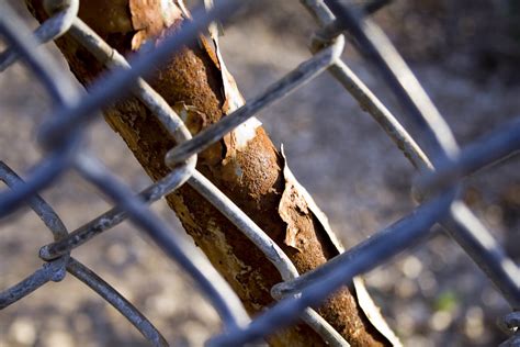 Texture of Metal | Chain link fence and rusty pole, all with… | Flickr