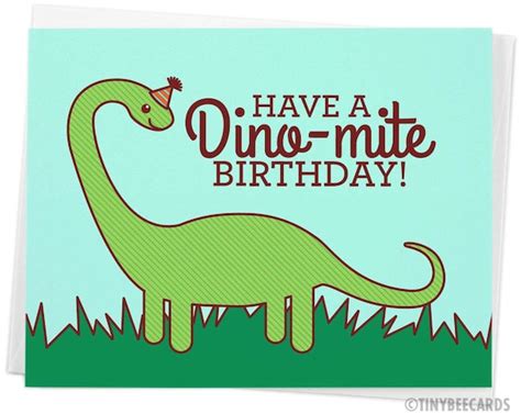 Dinosaur Birthday Card have a Dino-mite Birthday - Etsy