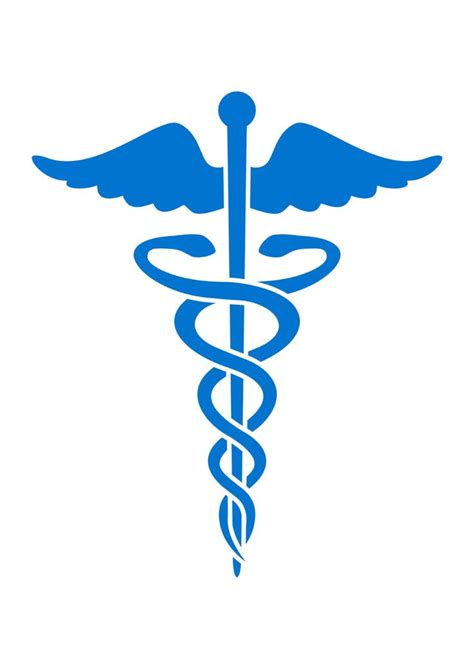 a blue cadus symbol with a quote about medicine