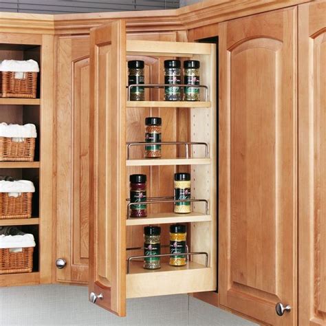 Rev-A-Shelf 448-WC-5C Natural 448 Series 9 Inch Upper Wall Cabinet Pull Out Shelves | Cabinet ...