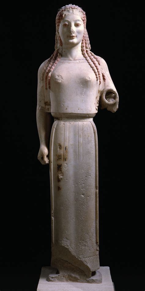 Peplos Kore, Acropolis, Athens, Greece ca. 530 BCE, Greek Archaic | Statue, Marble statues ...