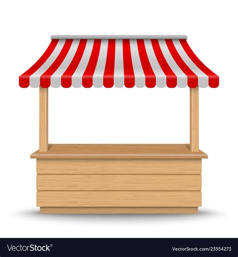 Wooden market stand stall vector image on