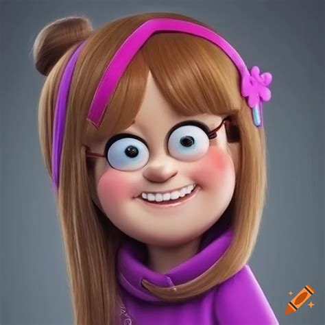 Realistic portrait of mabel pines from gravity falls on Craiyon