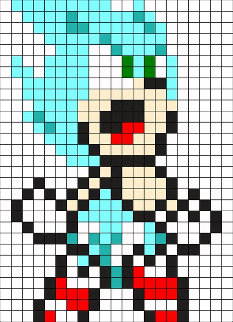 Hyper Sonic Perler Bead Pattern | Bead Sprites | Characters Fuse Bead Patterns