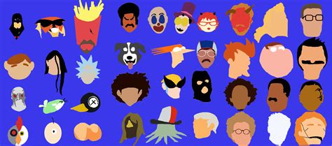 [Fanart] Here's a minimalist wall of Adult Swim stars. Can you name them all? : r/adultswim