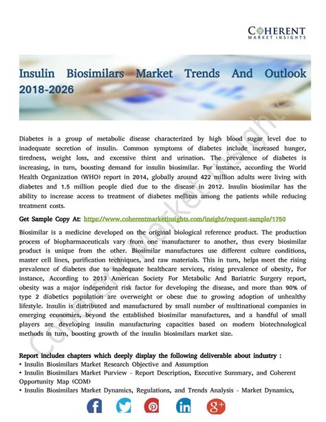 Insulin Biosimilars Market Trends And Outlook 2018-2026 by alex huge ...