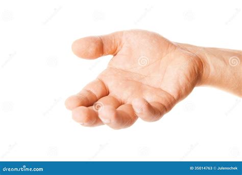 Open Palm Hand Gesture Of Male Isolated On White Stock Photos - Image ...