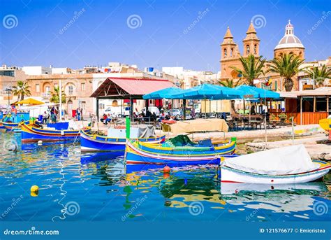 Marsaxlokk, Malta - Luzzu Boats Editorial Photography - Image of ...