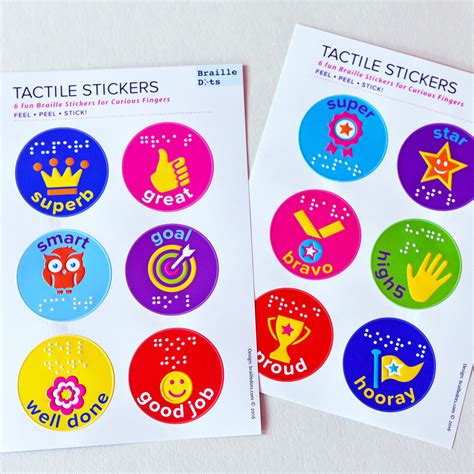 Braille Tactile Reward Stickers - Exceptional Teaching