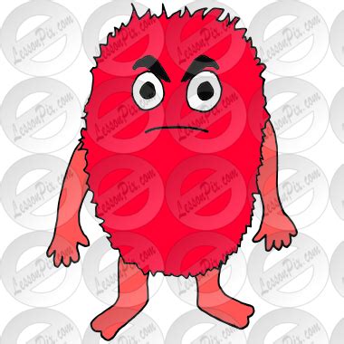 Red Monster Picture for Classroom / Therapy Use - Great Red Monster Clipart