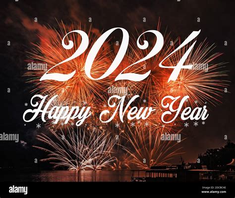 Feliz año nuevo 2024 con fuegos artificiales de fondo. Celebración año Nuevo 2024 Fotografía de ...