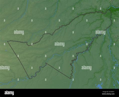 Pando, department of Bolivia. Colored elevation map with lakes and ...