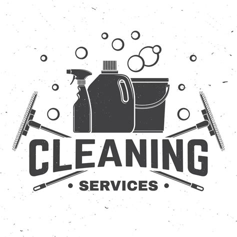 Cleaning company badge, emblem. Vector illustration. Concept for shirt, stamp or tee. Vintage ...