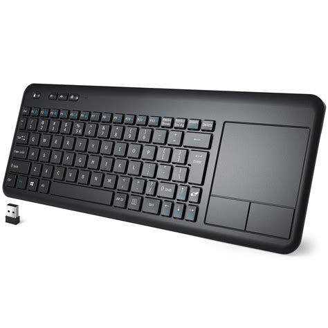 Buy Wireless Keyboard with Touchpad, WisFox 2.4G Slim Ergonomic Wireless Keyboard with Easy ...