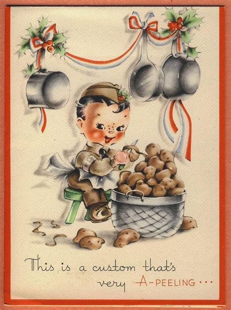 vintage military serviceman/soldier World War II XMAS CARD peeling ...