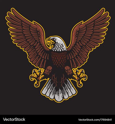 Eagle spread his wings Royalty Free Vector Image