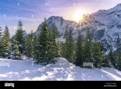 Bright alpine scenery in winter Stock Photo - Alamy