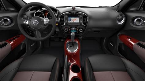 2017 Nissan JUKE SL interior shown in Black/Red Leather with red ...