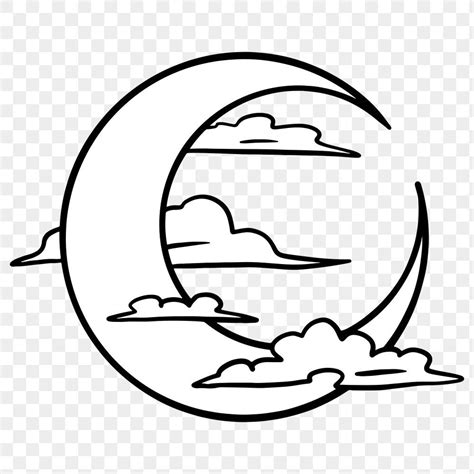 Download premium png of Crescent moon surrounded by clouds sticker overlay by Tvzsu about tattoo ...