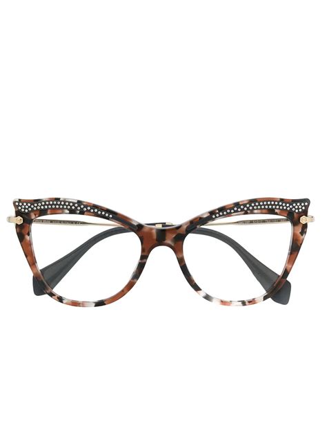 Miu Miu Eyewear crystal embellished glasses $322 - Buy SS19 Online ...