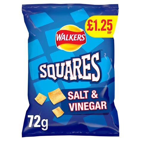 Walkers Squares Salt & Vinegar Snacks Crisps £1.25 RRP PMP 72g | Bestway Wholesale